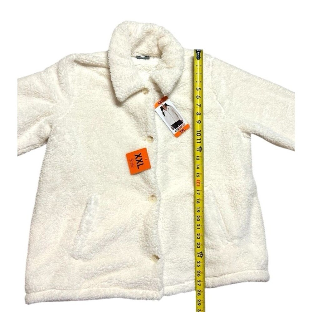 NWT Sherpa shacket 32 Degrees Button down XXL cream cozy cabincore fuzzy